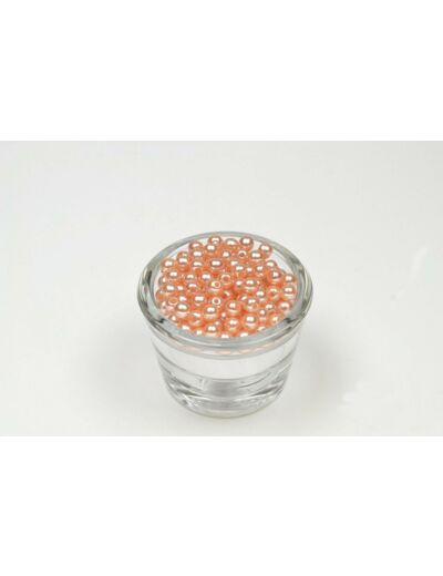 Sachet de 100 petites perles en plastique 6 mm de diametre abricot 714