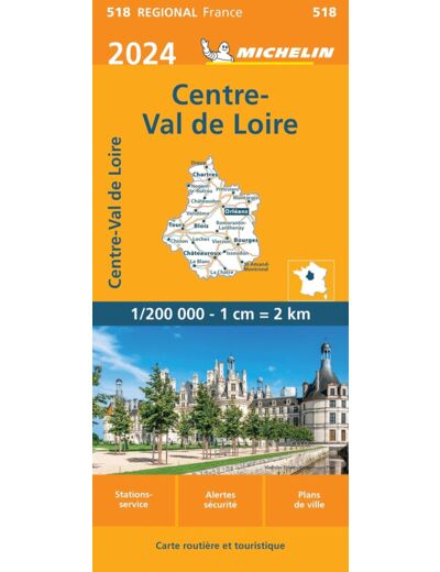 CARTE REGIONALE CENTRE - VAL DE LOIRE 2024