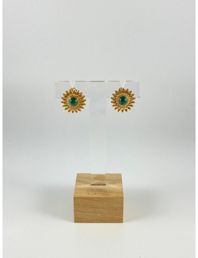 Boucles d'oreilles soleil pierre S - Fabien Ajzenberg