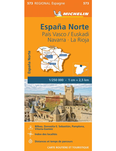 CARTE REGIONALE ESPAGNE NORD : PAIS VASCO/EUSKADI NAVARRA, LA RIOJA