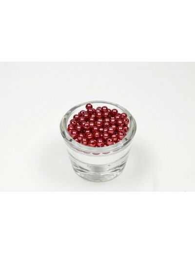 Sachet de 100 petites perles en plastique 6 mm de diametre bordeaux 270