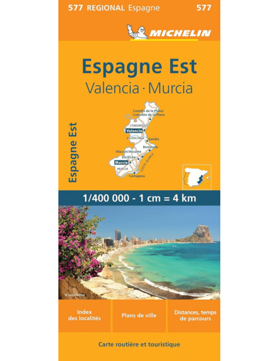 CARTE REGIONALE ESPAGNE EST : VALENCIA, MURCIA