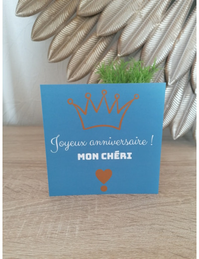 Carte "Joyeux anniversaire mon chéri" 13x13 cm