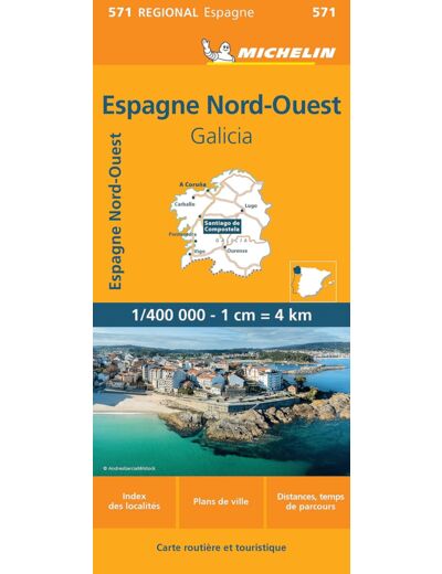 CARTE REGIONALE ESPAGNE NORD-OUEST, GALICIA