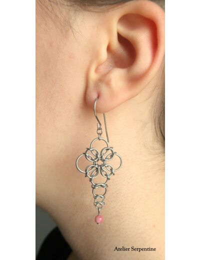 Boucles d'oreilles "BLISË" Rodhonite