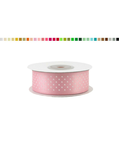 Ruban satin a pois 25mm de large 25m de long