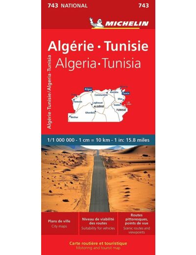 CARTE NATIONALE ALGERIE, TUNISIE / ALGERIA, TUNISIA