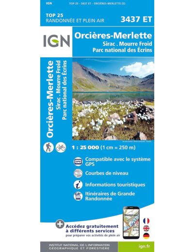 3437ET ORCIERES MERLETTE - SIRAC MOURRE FROID PN DES ECRINS