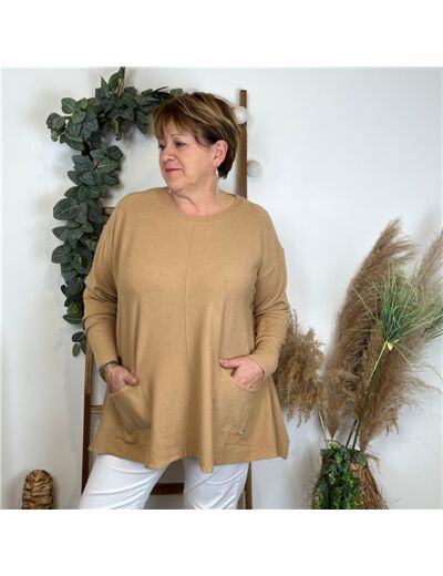L399- Pull Loose coupe trapèze (Gt) (camel)