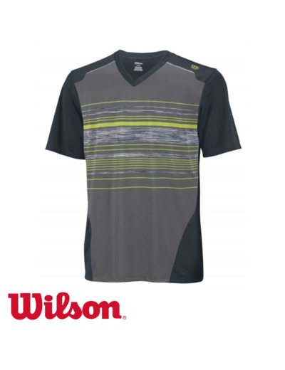 WILSON TEE-SHIRT SPECIALIST STRIPE Vneck Grey