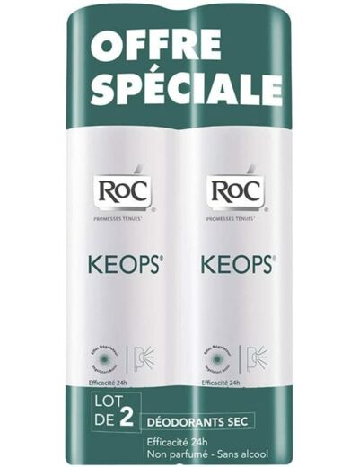 RoC Keops Déodorant Spray Sec Lot de 2 x 150 ml
