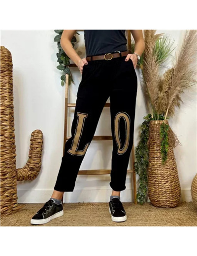 L799- Pantalon stretch  L.O.(tu) 🇮🇹 (noir)