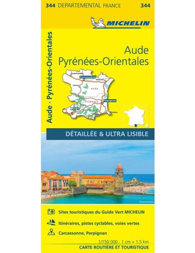 CARTE DEPARTEMENTALE FRANCE - CARTE DEPARTEMENTALE AUDE, PYRENEES-ORIENTALES