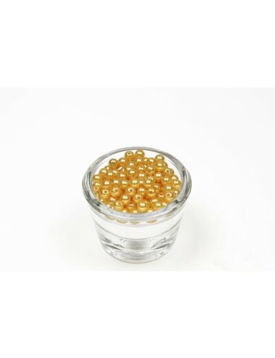 Sachet de 100 petites perles en plastique 6 mm de diametre doré JAUNE OR