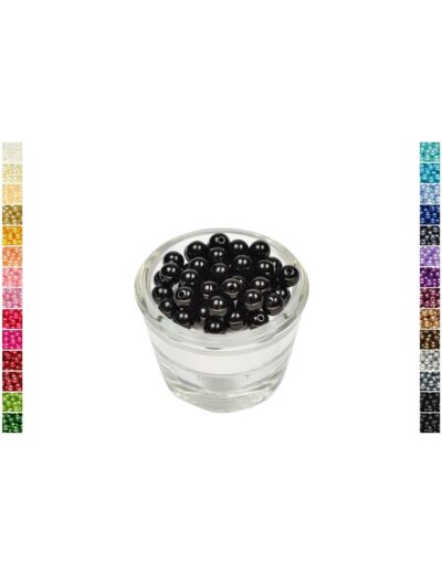 Sachet de 50 perles en plastique 8 mm de diametre noir