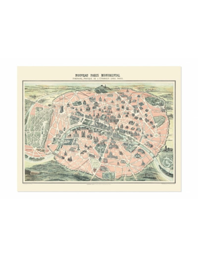 CARTE - NOUVEAU PARIS MONUMENTAL - GEOGRAPHIE NOSTALGIQUE