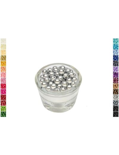 Sachet de 50 perles en plastique 8 mm de diametre gris clair
