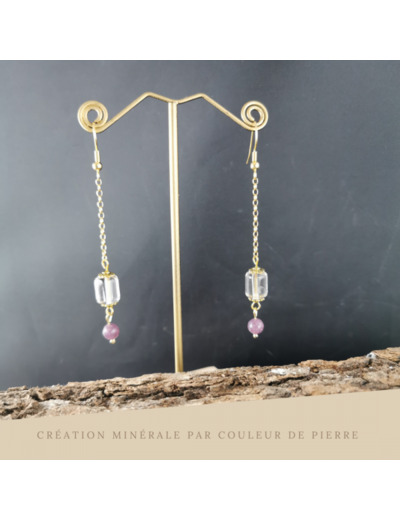 Lépidolite / Cristal de roche