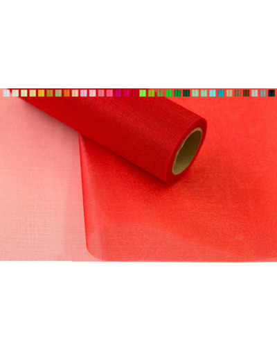 Tissus organza 16 cm de large 9 metres de long colori rouge