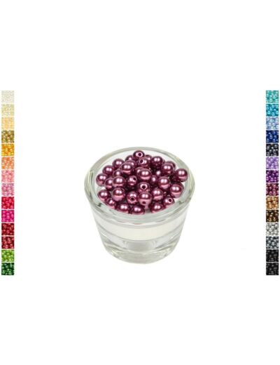 Sachet de 50 perles en plastique 8 mm de diametre prune