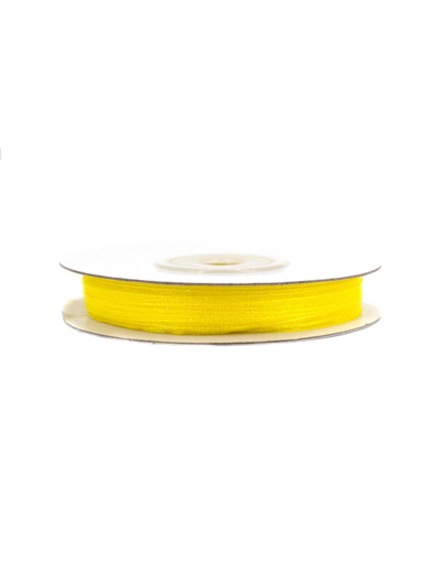 Ruban organza 3mm de large bobine de 50 metres de long jaune