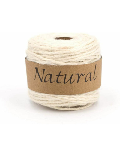 Fil de jute naturel 2 mm x 50 m couleur au choix beige