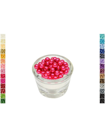 Sachet de 50 perles en plastique 8 mm de diametre fuchsia