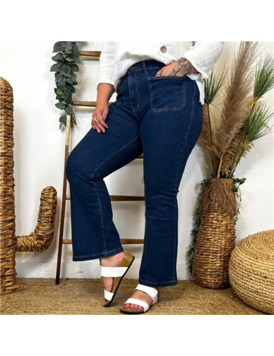 O101- Jean Bootcut Voggo Seventies (T42-T52) (denim foncé)