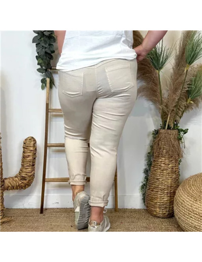 L819- Pantalon stretch C'Mélodie  🇮🇹 (beige)