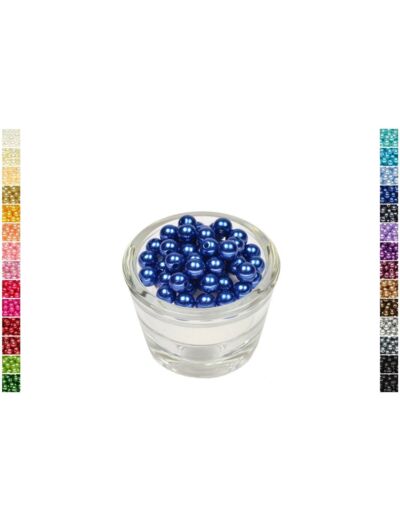 Sachet de 50 perles en plastique 8 mm de diametre bleu roi