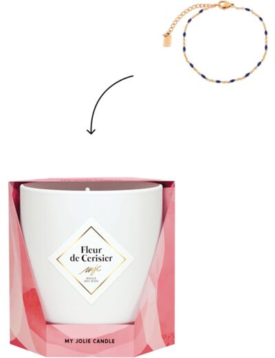 Bougie Bracelet Noir/Or - Parfum Fleur de Cerisier