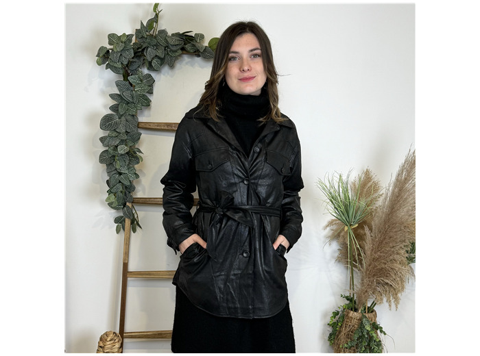 M243- Veste Saharienne "Laura Jo" (noir)