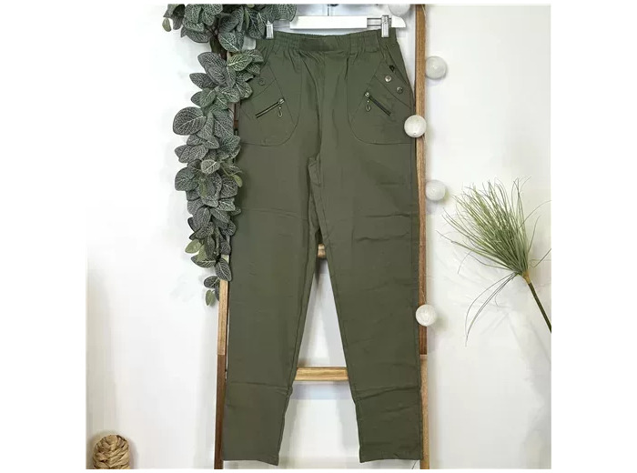 T578- Pantalon Confort Chaud (T38-T52) (kaki)