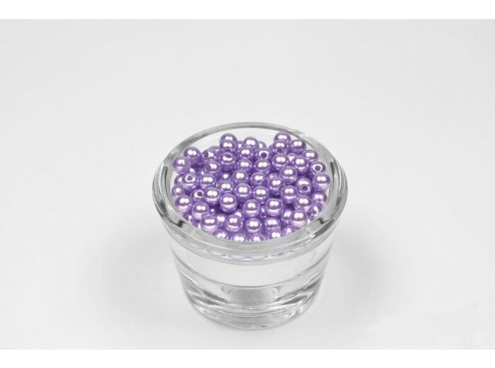 Sachet de 100 petites perles en plastique 6 mm de diametre parme 462