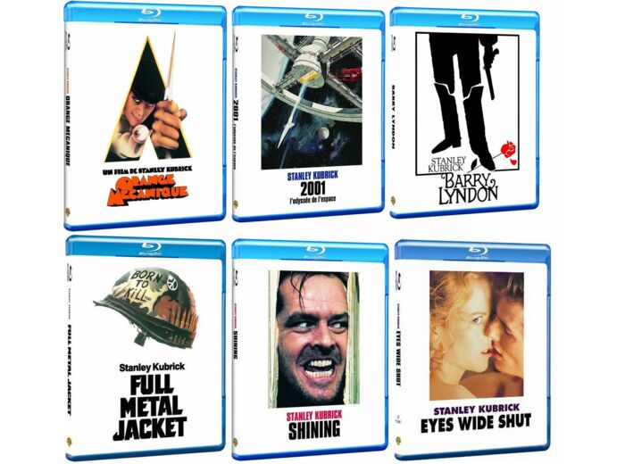6 Blu Ray de Stanley Kubrick - Orange Mecanique + 2001 l'Odyssée de l'Espace + Barry Lyndon + Full Metal Jacket + Shining + Eyes Wide Shut
