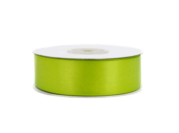 Ruban satin double face 25 mm de large 20 metres de long vert lumineux