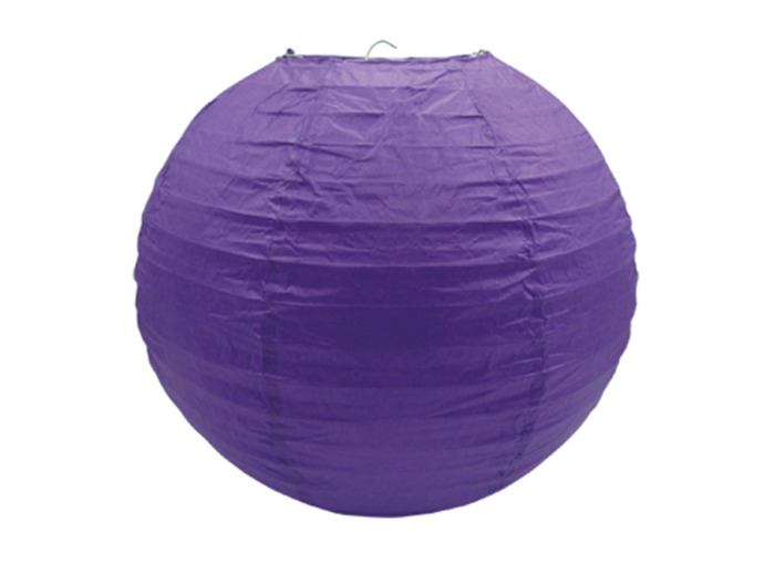 Lampion en papier de soir de 25 cm de diametre violet