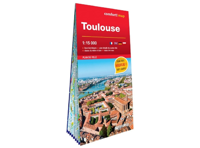 TOULOUSE 1/15.000 (CARTE GRAND FORMAT LAMINEE - PLAN DE VILLE)