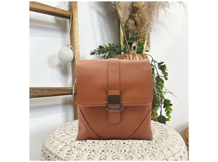 P508-Grand Sac Flora & Co à rabat (camel)