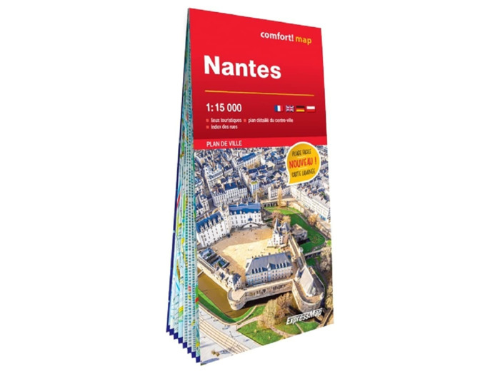 NANTES 1/15.000 (CARTE GRAND FORMAT LAMINEE - PLAN DE VILLE)