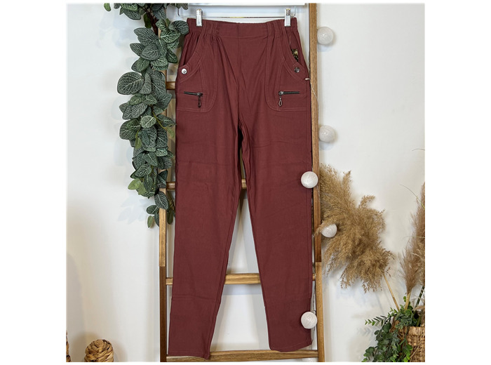 T580- Pantalon Confort JST (T38-T52) (vieux rose)