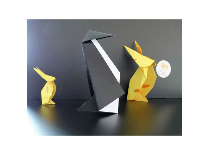Kit DIY - Aasaan, les origamis pingouins et lapins - Bib et Bob