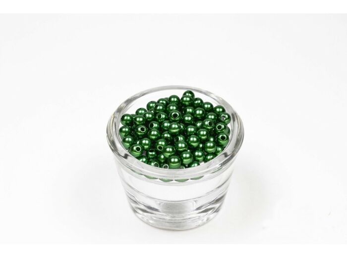 Sachet de 100 petites perles en plastique 6 mm de diametre vert fonce 587