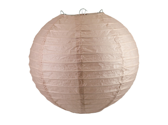 Lampion en papier de soir de 25 cm de diametre taupe