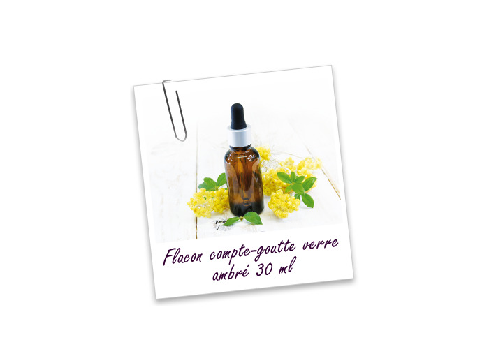 Flacon, compte goutte, verre, ambrée, 30 ML