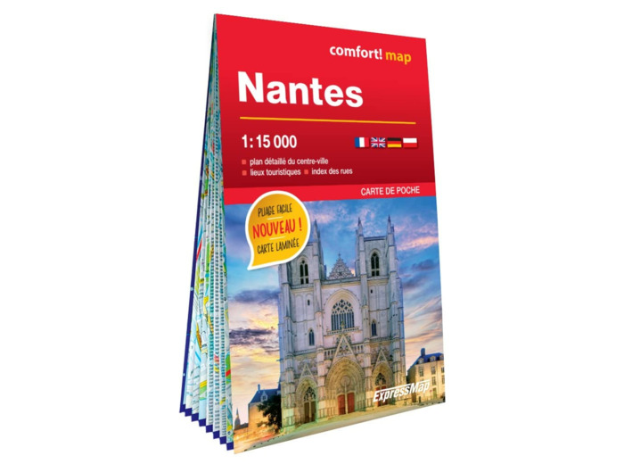 NANTES 1/15.000 (CARTE LAMINEE FORMAT POCHE - PLAN DE VILLE)