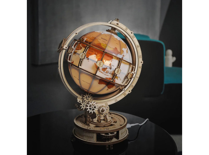 Globe Lumineux en Bois