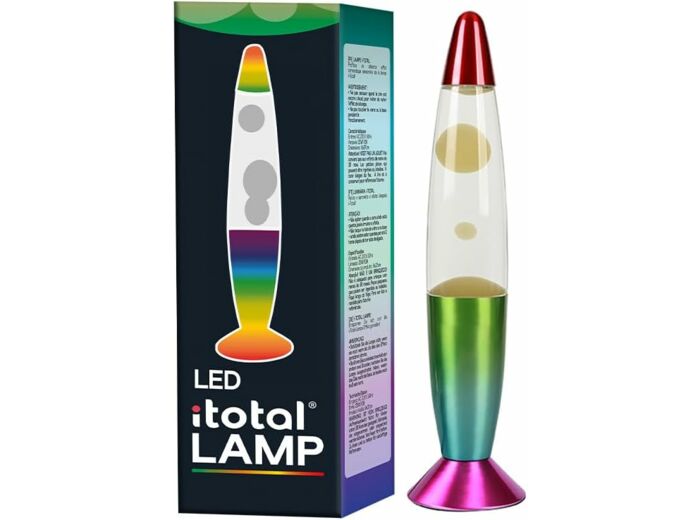 I-TOTAL® - Lampe à lave LED avec résistance chauffe cire, sans ampoule (CHANGE COULEURS RGB)