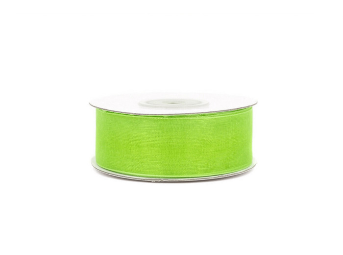 Ruban organza 25 mm de large bobine de 25 metres de long vert