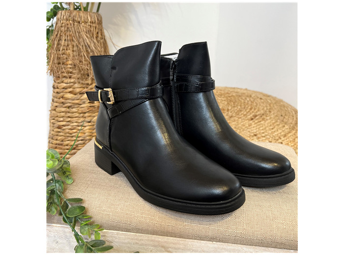 R529- Boots finitions dorées (noir)